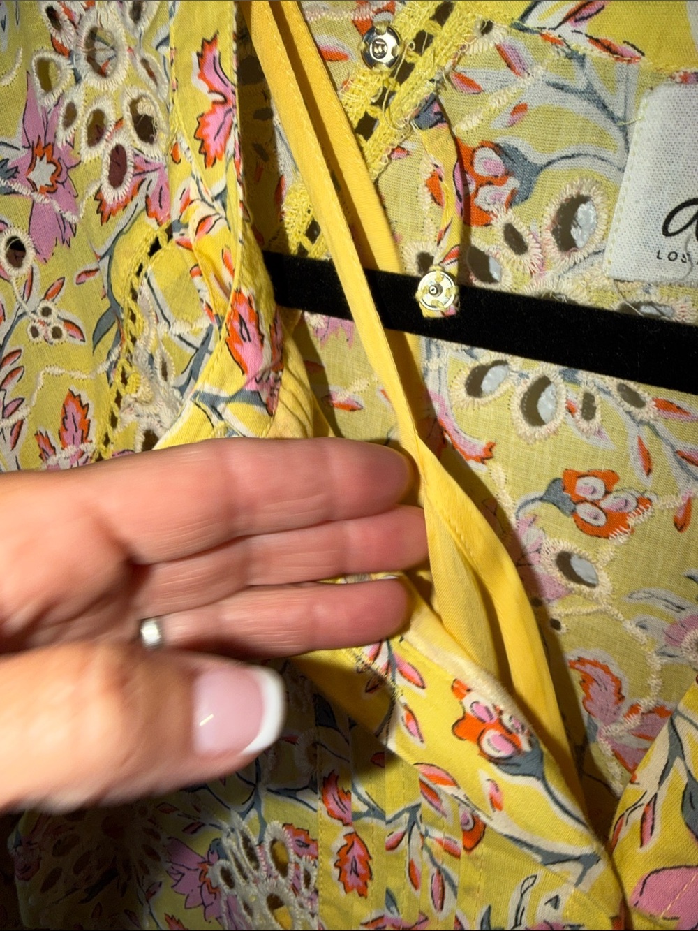 Yellow Floral Eyelet Dress - Picture 3 of 10